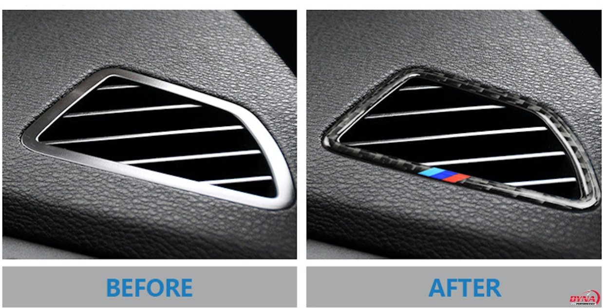 DynaCarbon™️ Carbon Fiber LHD Air Conditioning Outlet Frame Trim Overlay Car for BMW E70 X5 E71 X6