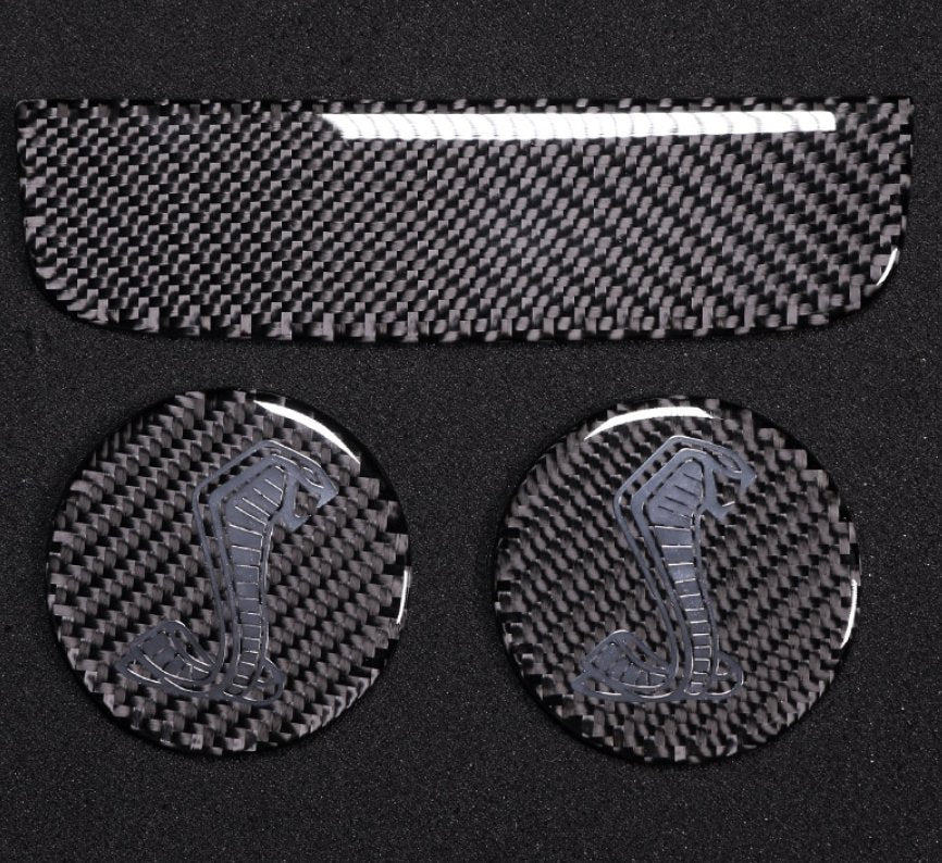 DynaCarbon™ Carbon Fiber Anti-Slip Coaster Overlays for Ford Mustang Accessories 2015-2023