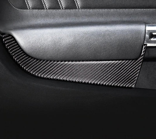 DynaCarbon™ Carbon Fiber Front Door Panel Trim Overlay for Ford Mustang 2015-2023