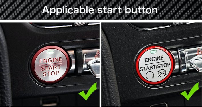 DynaCarbon™️ Carbon Fiber Engine Start/Stop Overlay for Ford Mustang 2015-2023