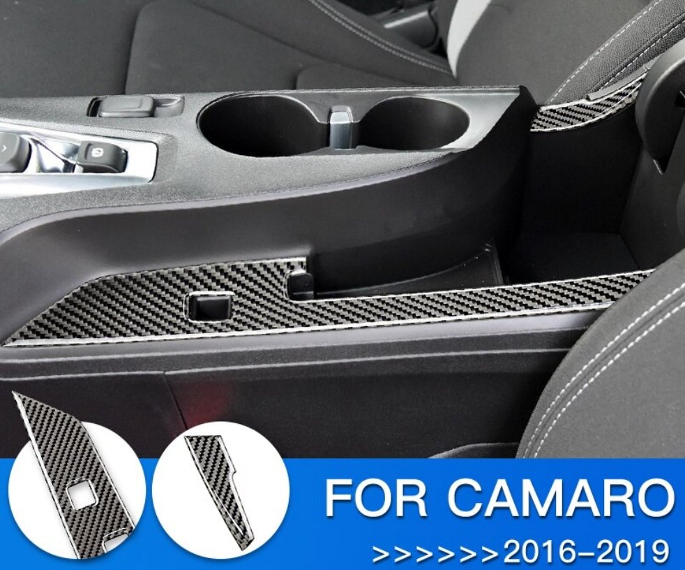 DynaCarbon™️ Carbon Fiber Armrest Panel Overlay for Chevrolet Camaro 2016-2023