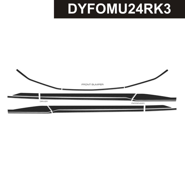 DynaCarbon™ Carbon Rocker Panels with Edges and Front Bumper kit for Ford Mustang 2024