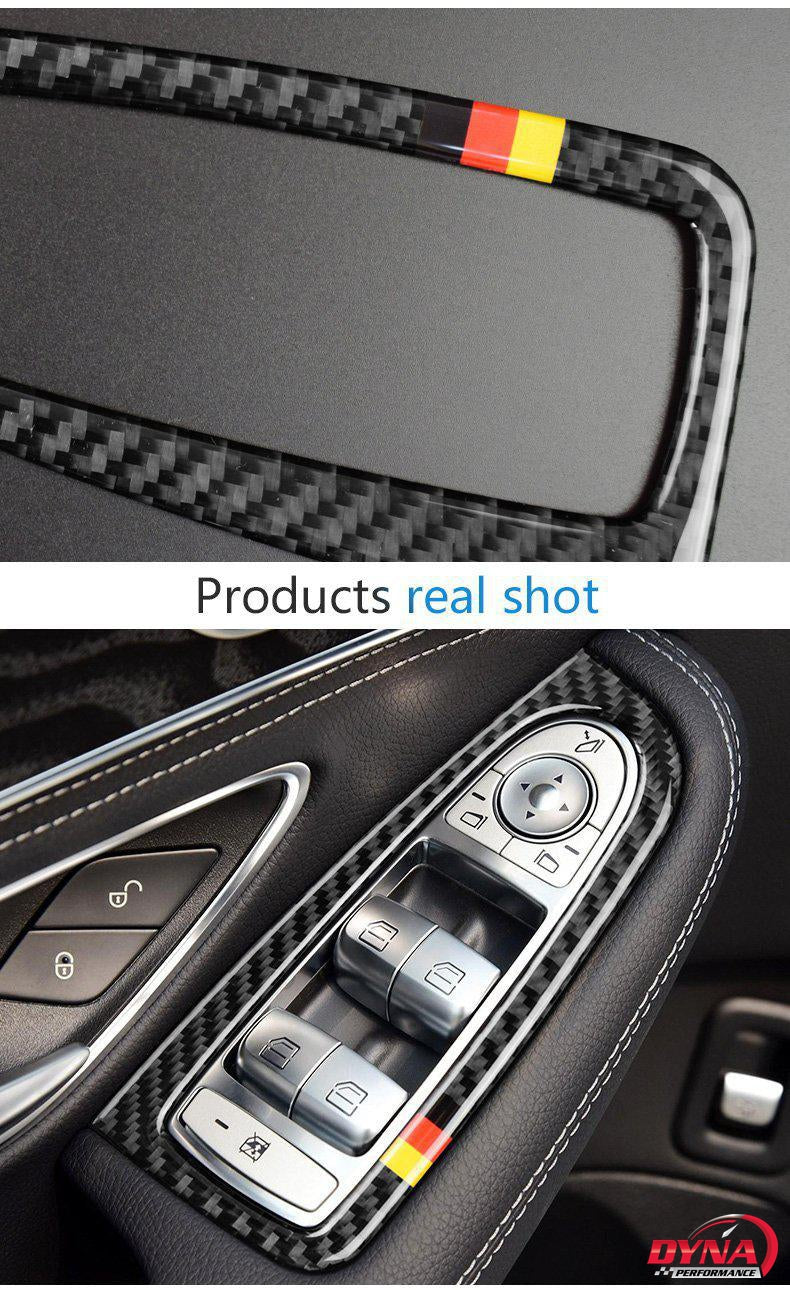 DynaCarbon™️ Full set Carbon Fiber LHD Window Trim Overlay for Mercedes Benz W205 C Class GLC Class
