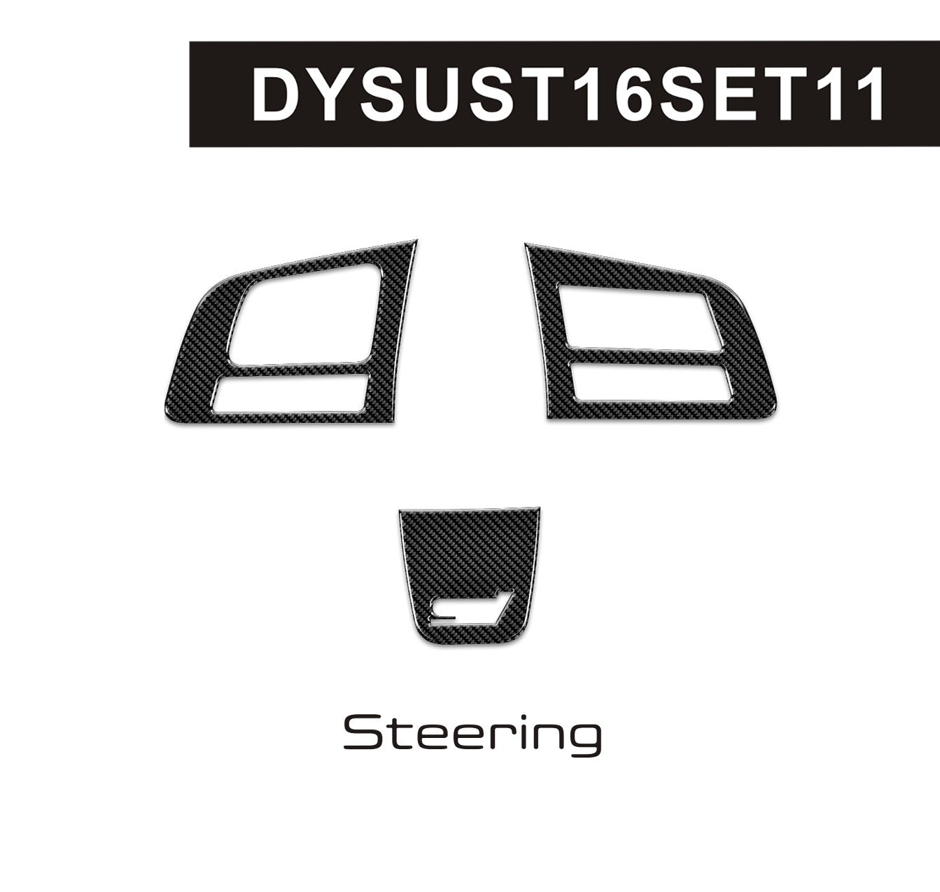 DynaCarbon™ 3PCS Carbon Fiber Steering Trim For Subaru WRX STI 2016-2021