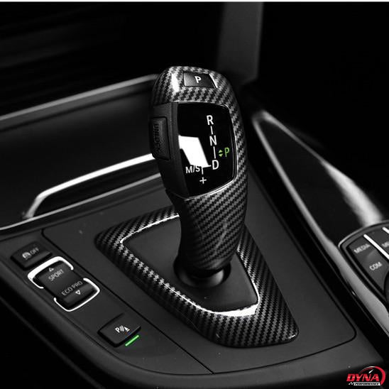 DYNACARBON™️ CARBON FIBER LHD GEARSHIFT KNOB COVER TRIM Overlay FOR BMW