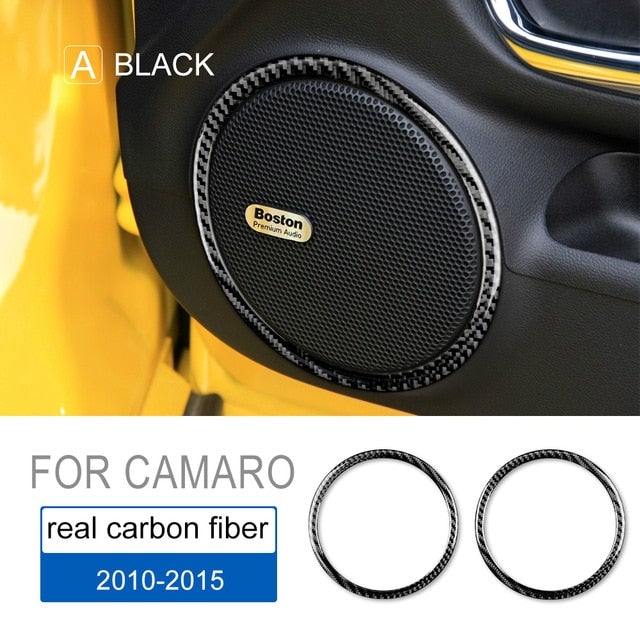 DynaCarbon™️ 2 PCS Carbon Fiber Audio Speaker Surround Trim for Chevrolet Camaro 2010-2015