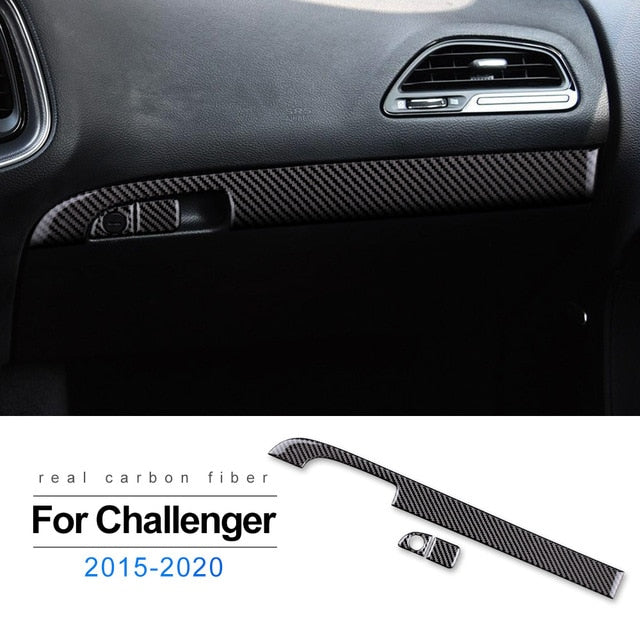 DynaCarbon™️ 3 PCS Carbon Fiber Glove Box Handle Full Strip Kit for Dodge Challenger 2015-2022