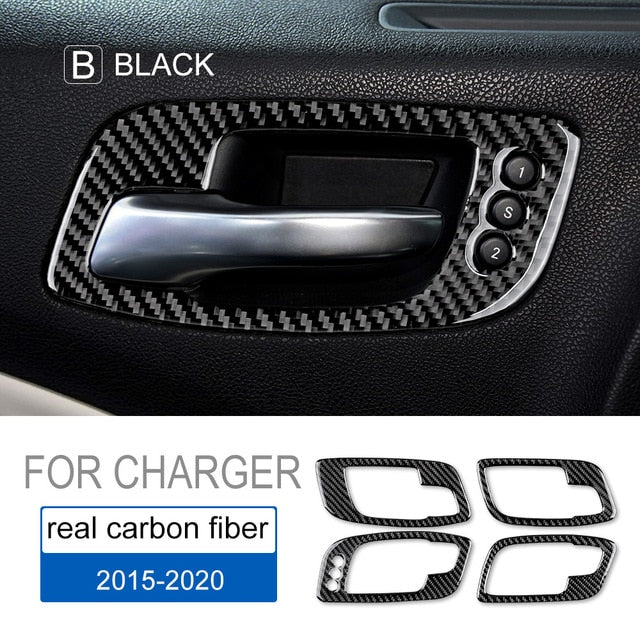 DynaCarbon™️ Carbon Fiber Door Handle Trim for Dodge Charger 2015-2023
