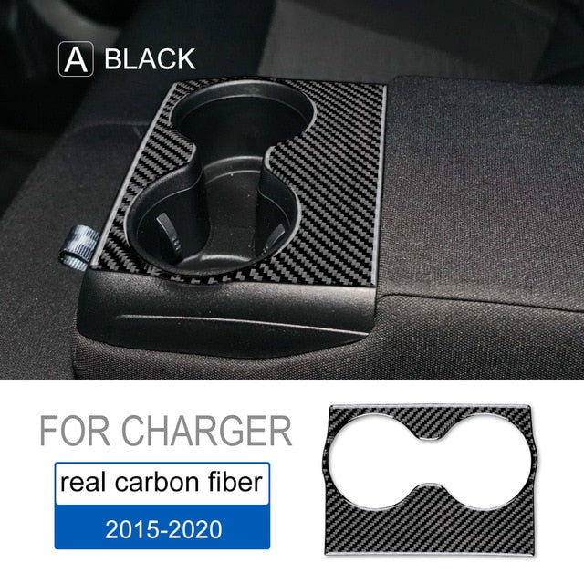 DynaCarbon™️ Carbon Fiber Rear Center Armrest Trim for Dodge Charger 2015-2022