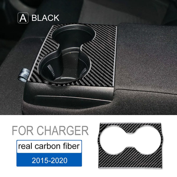 DynaCarbon™️ Carbon Fiber Rear Center Armrest Trim for Dodge Charger 2015-2022