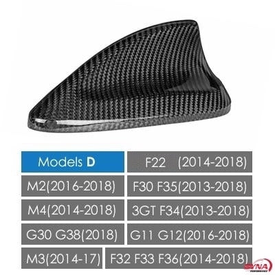 DynaCarbon™ Carbon Fiber Shark Fin Antenna Cover Overlay for BMW E46 E60 E90 E92 F20 F30 F10 F34 G30 M2 F15 F16