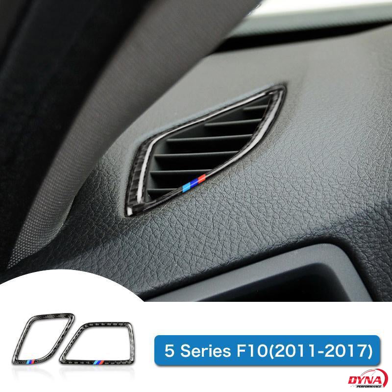 DynaCarbon™️ 2PCS Carbon Fiber LHD Air Conditioning Vent Trim Overlay for BMW F10 5 Series