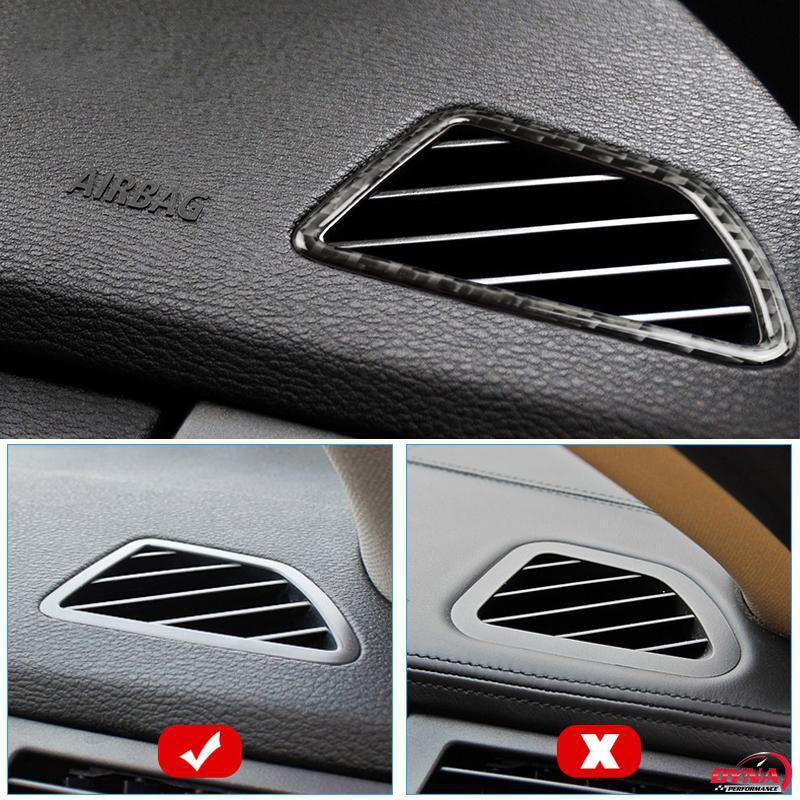 DynaCarbon™️ Carbon Fiber LHD Air Conditioning Outlet Frame Trim Overlay Car for BMW E70 X5 E71 X6